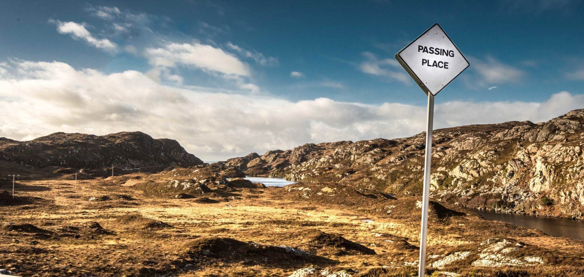 « Passing place » sur les petites routes de Highlands