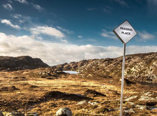 « Passing place » sur les petites routes de Highlands