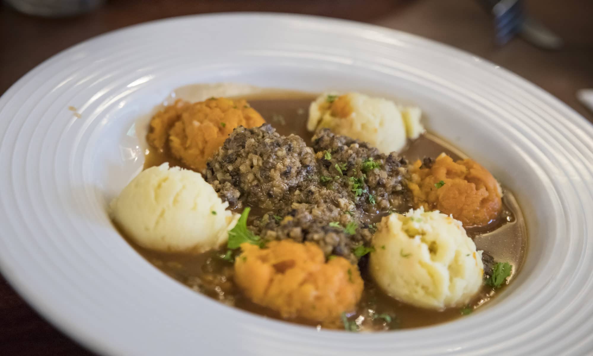 Le haggis plat traditionnel écossais