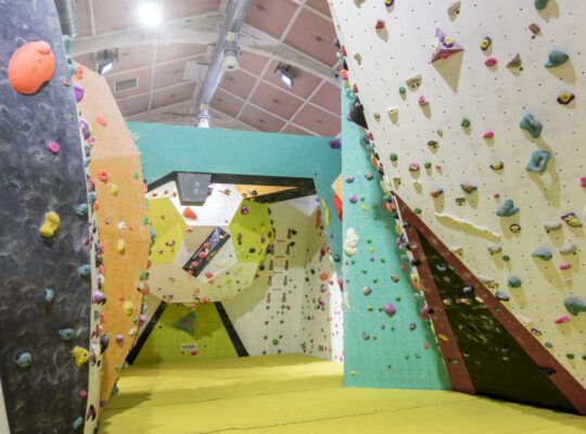 Climbing in an old church