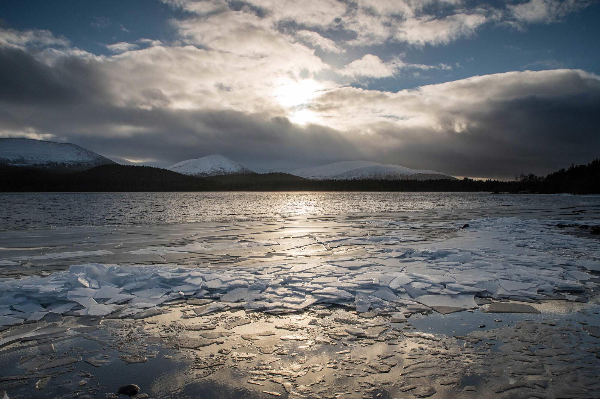 Loch Morlich has frozen over