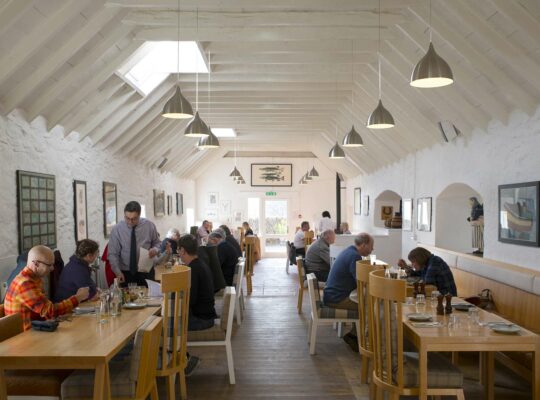 Una alto en un bar de ostras del Loch Fyne