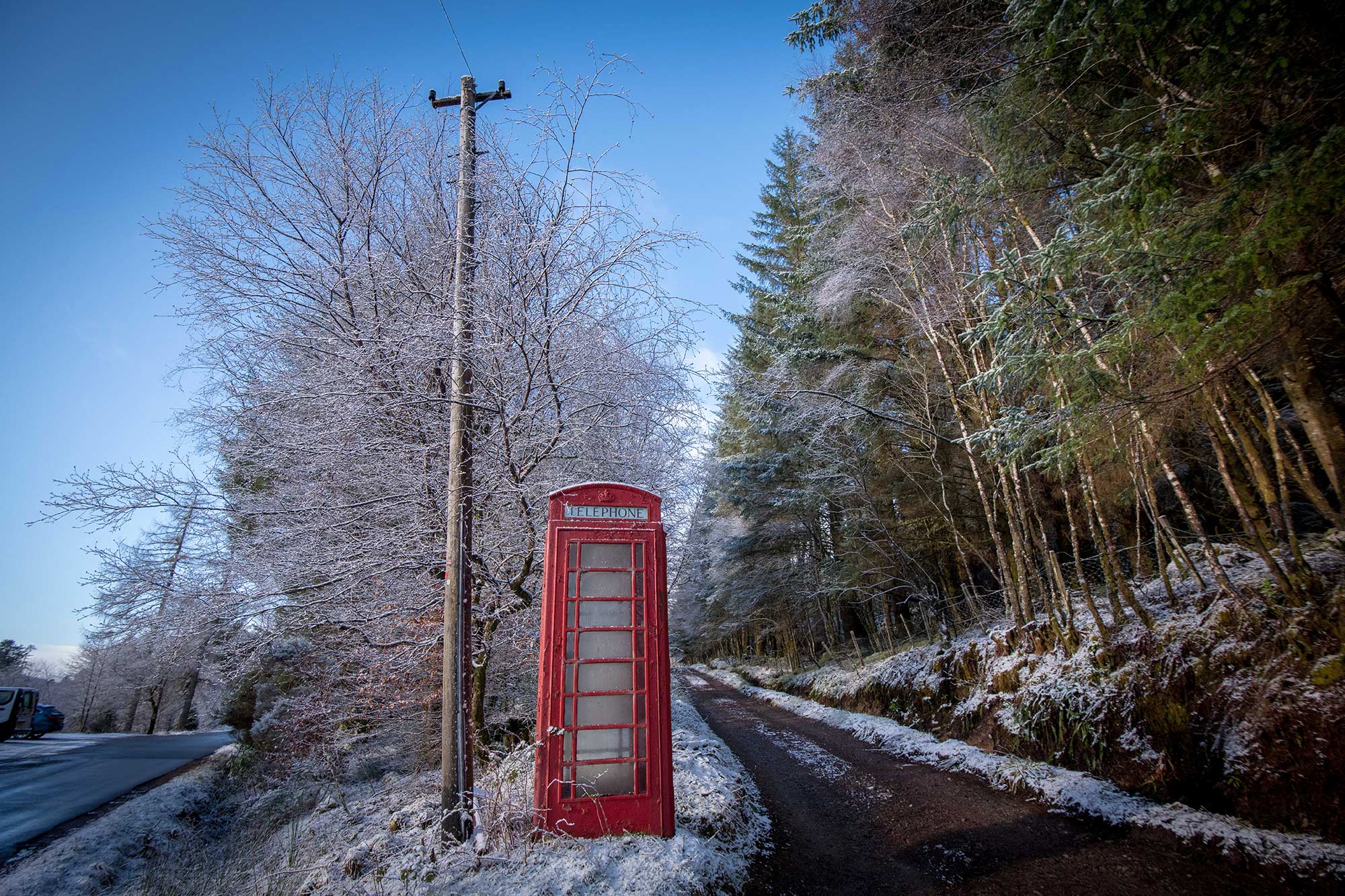 A red buoy in the white mountains